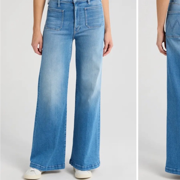 MOTHER Hustler Roller Patch Pocket Sneak Wide Leg Jeans - Picture 2 of 14
